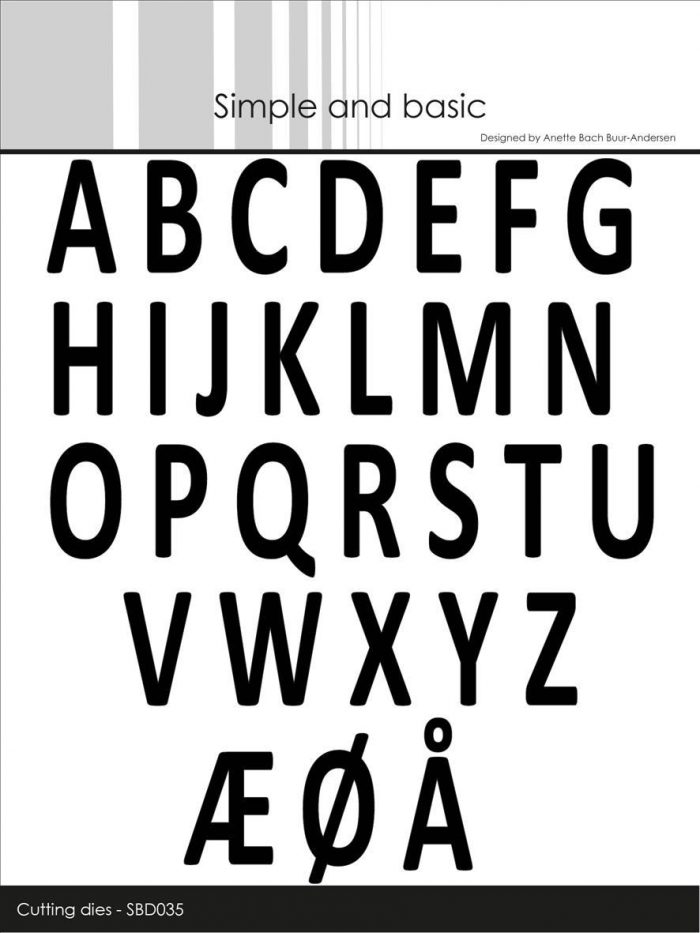 Simple and Basic die - Alphabet - Capital Letters. Alfabet med store bogstaver.