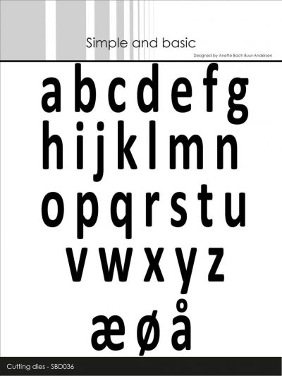 Simple and Basic die - Alphabet - Small Letters. Alfabet med små bogstaver.