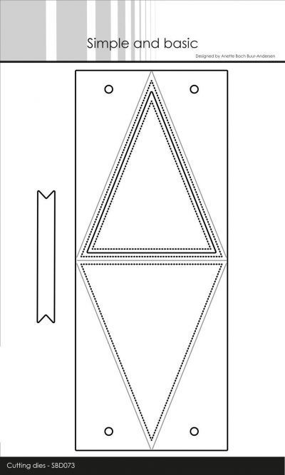 Simple and Basic die - Triangle Box - trekantet gaveæske pierced hulmønster bordkort