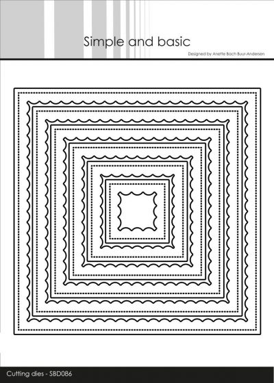 Simple and Basic die - Inner Scallop Squares - firkanter kvadrat bølgekant hulmønster