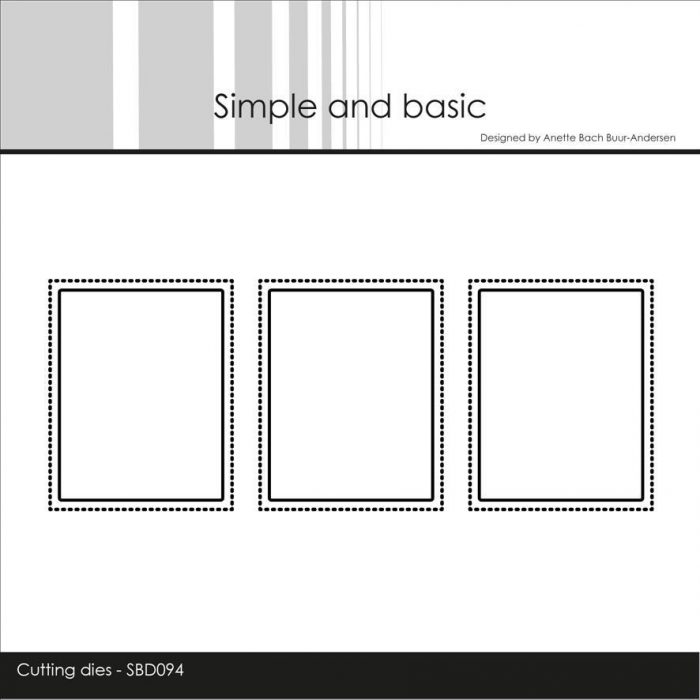 Simple and Basic die - 3 Windows w/pierced Frame firkant vinduer shakerkort