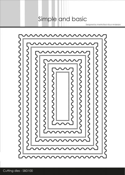Simple and Basic die - Stamp Rectangles - firkant rektangel pierced frimærkekant