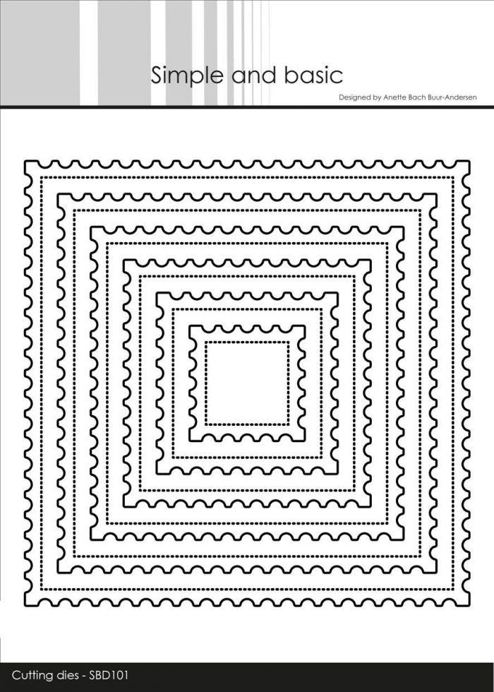 Simple and Basic die - Stamp Squares - firkant kvadrat pierced frimærkekant