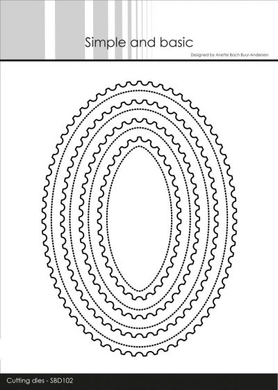 Simple and Basic die - Stamp Ovals - ovaler med pierced frimærkekant