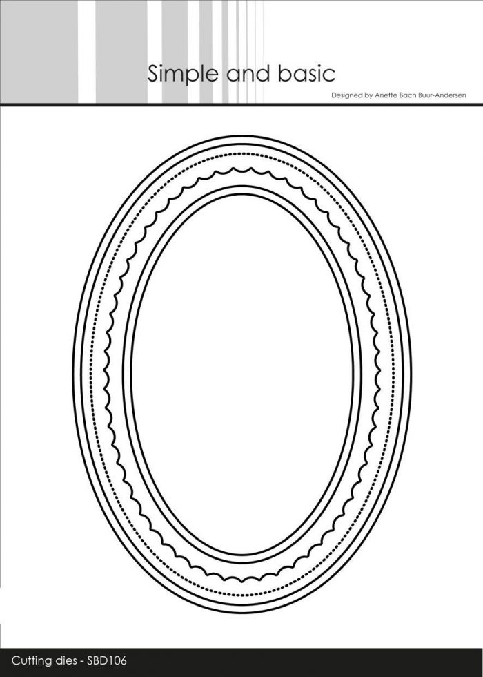 Simple and Basic die - Oval scalloped frame and inlay - base ramme scallop bølgekant pierced indlæg