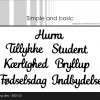 SImple and Basic die - Mini texts 1 Dansk tekst ord lykønskninger