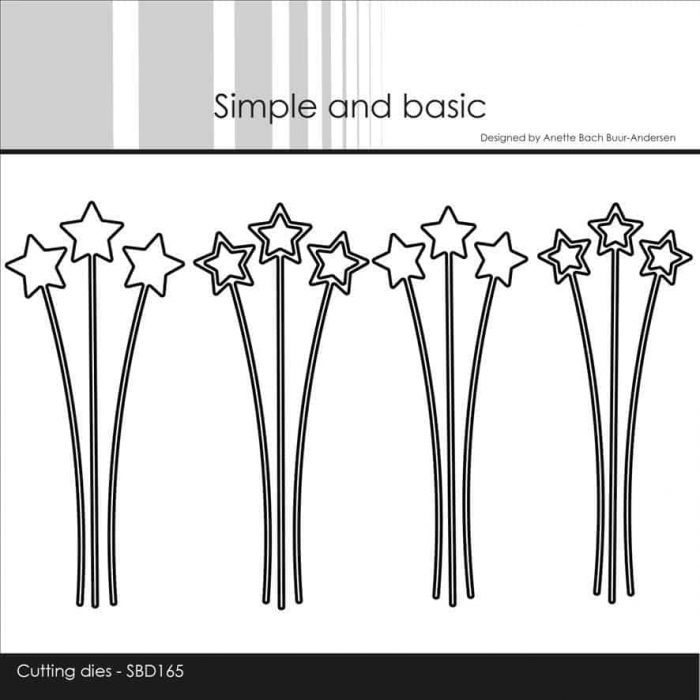 Simple and Basic die - Decorative Branches Hearts - bladgrene grene stilke stjerner