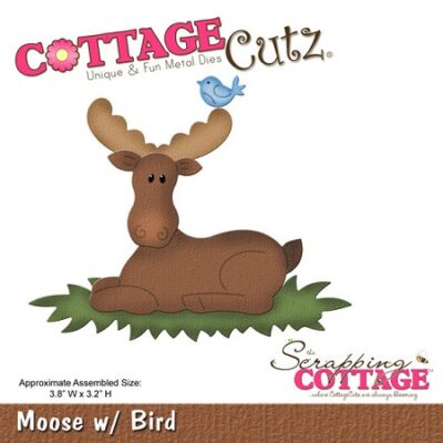 CC-030 Cottage Cutz Moose with Bird elg rensdyr hjort rådyr dådyr med fugl gevir