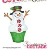 CC-063 Cottage Cutz Snowman Cupcake muffin snemand har grene slikknapper