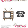 CC-163 Cottage Cutz Vintage TV & Phone gammelt tv fjernsyn telefon retro