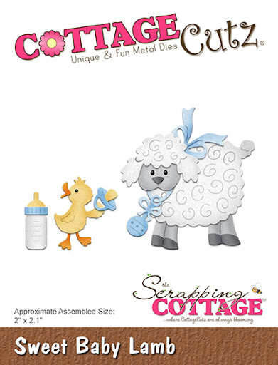 CC-310 Cottage Cutz Sweet Baby Lamb lam får kylling sutteflaske sut rangle sløjfe