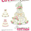 CC-326 Cottage Cutz Tiered Wedding Cake bryllupskage trelags lagkage roser blomster