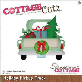 CC-496 Cottage Cutz Holiday Pickup Truck julebil julegaver pakker julekrans juletræ pickup truck driving home for christmas