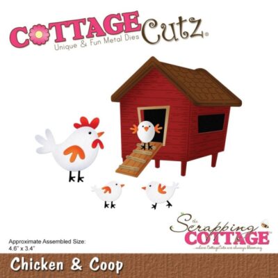 CC-536 Cottage Cutz Chicken & Coop fugle hønsehus hane kykkeliky påske påskekyllinger