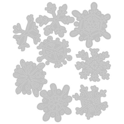Tim Holtz Scribbly Snowflakes snefnug iskrystaller