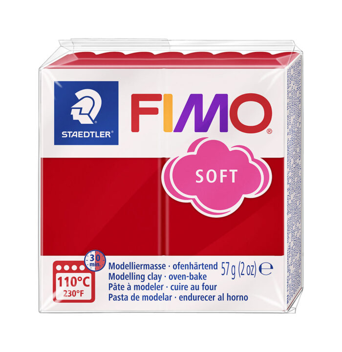 Staedtler FIMO soft Block 8020 57g rød ler