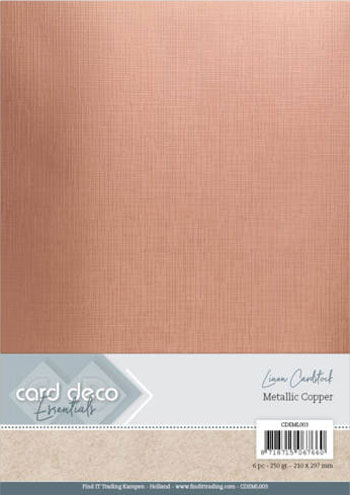 Linen Metallic Copper Kobber linnen A4