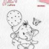 NCCS007 Baby Elephant with Balloon Nellie Snellen stempel clearstamp stempler elefant ballon sommerfugl
