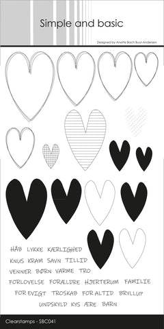 SBC041 Hearts Sketch hjerter tekster stempler stempel