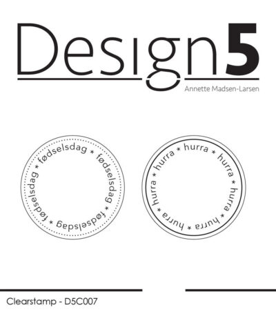 D5C007 Design5 clearstamp Circles Fødsesldag og Hurra tekster cirkler fejring stempler stempel