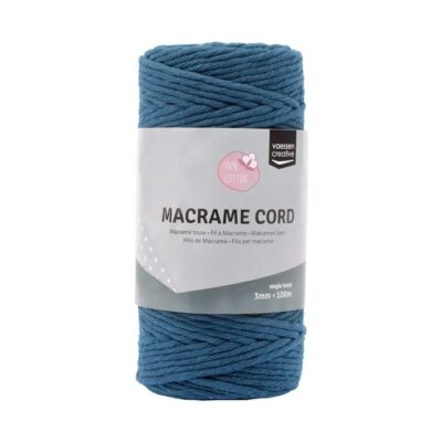 11305-11 Macrame macramé macrame cord snor bomuldssnor mørkeblå blå darkblue oceanblue blue