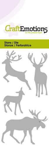 CraftEmotions cutting die moose deer hjort rådyr kronhjort
