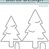 135010 Barto Design die Christmas Tree with Stump ex juletræer grantræer julekort