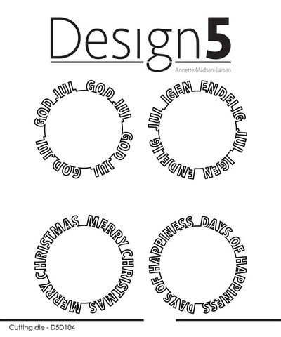 D5D104 Design5 die Circledies Christmas Text cirkeltekst jul god jul merry christmas happiness