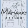 MZ1903 Marianne Design Clearstamp Marjoleine's Daisies solhat solhætter daisy smørblomst tusindfryd blomst stempel sommerfugl