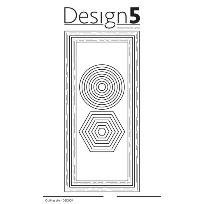 Design5 dies Slimcard Frames Circles Hexagons D5D009 rammer slimcard cirkler heksagoner cirkel