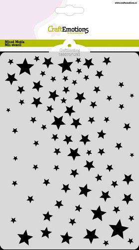 185070/1292 CraftEmotions Stencil Stars-1 stjerne stjernehimmel