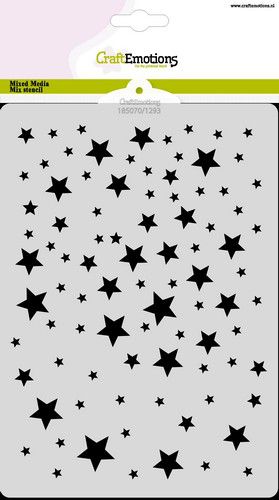 185070/1293 CraftEmotions Stencil Stars-2 stjerne stjernehimmel