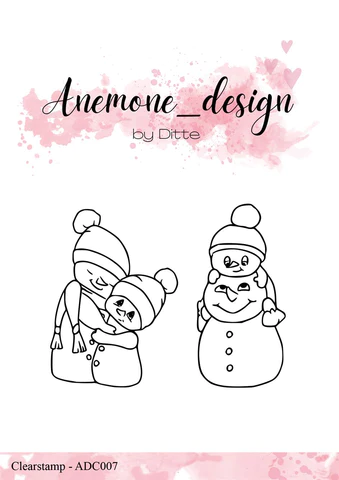 ADC007 Anemone Design clearstamp Snowman Family snemænd snemand familie