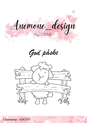 ADC035 Anemone Design Clearstamp God Påske får lam hegn påskelam