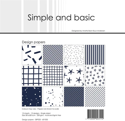 SBP033 Simple and Basic papers Dark Blue Mørkeblå karton