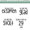 273088 Dixi Craft clearstamp Danske Tekster tillykke med eksamen du gør mig glad du gør mig stolt tillykke med 29 igen stempel fødselsdag