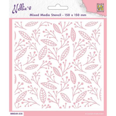 MMS4K-038 Nellie Snellen stencil Leaves & Berries Blade bær