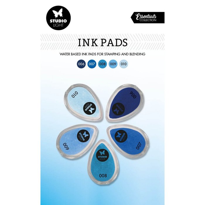 SL-ES-INKP02 Studio Light Ink Pads Shades of Blue blå stempelsværte Dewdrops