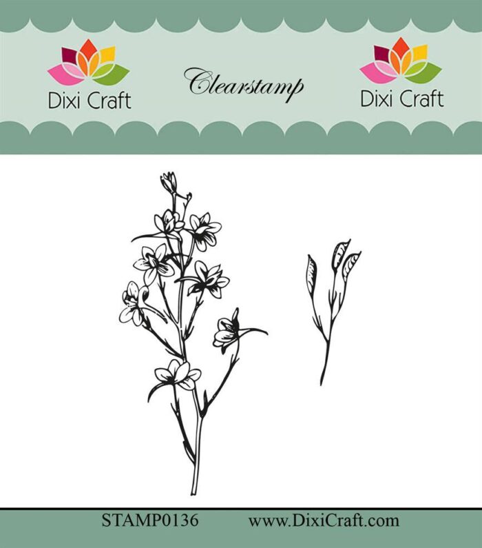 STAMP0136 Dixi Craft clearstamp Botanical Collection#2 cherry blossom kirsebærgren stempel
