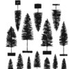 Tim Holtz Cling Stamp Bottlebrush Trees TH-CMS455 Juletræer Grantræer Fyrgran Fyrtræer Christmas Trees