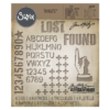 662689 Tim Holtz die Mixed Media #6 hånd lost and found tekst alfabet talrækken plus