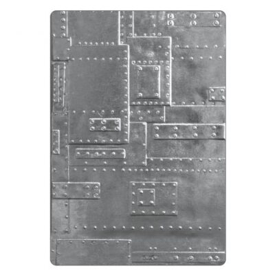 662717 Sizzix Tim Holtz embossingfolder Foundry metalplader skruer søm