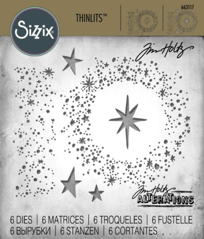 663117 Tim Holtz Sizzix die Snowy Stars krans stjerner sne