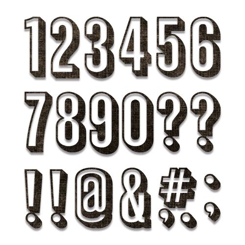 664808 Tim Holtz Sizzix die Alphanumeric Shadow Numbers tal