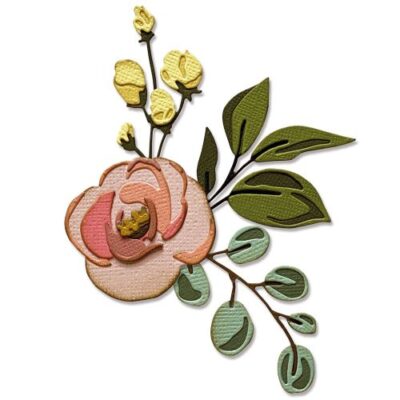 665208 Tim Holtz Sizzix die Bloom rose bonderose blomster blade roser