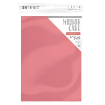 8704E Tonic-Craft Perfect Mirror Card Gloss Italian Rose A4 rød pink metallisk karton metallic