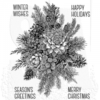 CMS351 Stampers Anonymous Tim Holtz stamp Glorious Gatherings text tekster engelske winter wishes stempel stempler happy holidays merry christmas glædelig jul succulent sukkulent