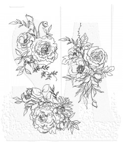 CMS430 Stampers Anonymous Tim Holtz stamp Floral Outlines blomster bonderoser