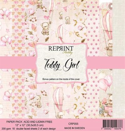 CRP055 Reprint paperpad Teddy Girl bamse lyserød