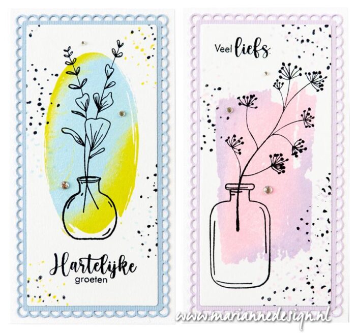 CS1117 Marianne Design clearstamp Silhouette Art Viburnum mælkebøtte